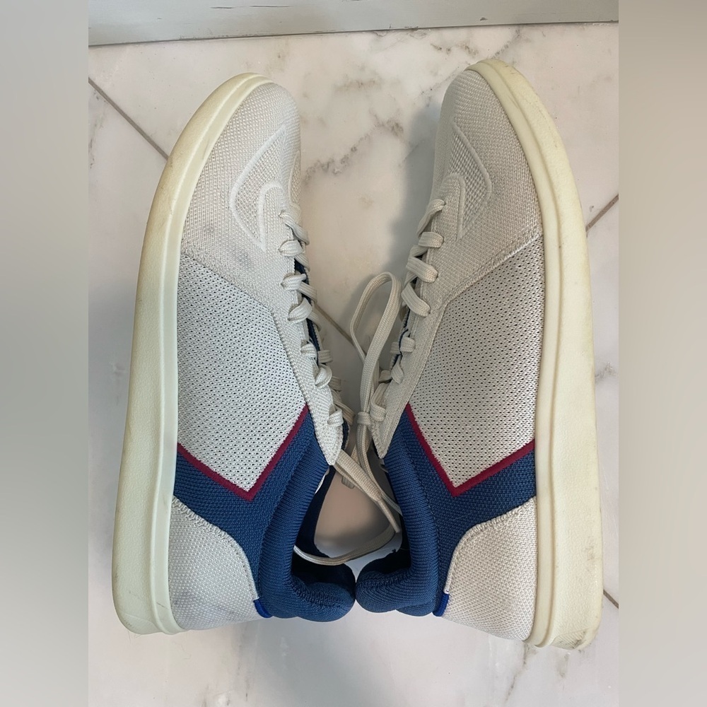 Rothy’s, men’s 10, RS01 off-white blue knit trainer zero drop removable insoles - Picture 8 of 15
